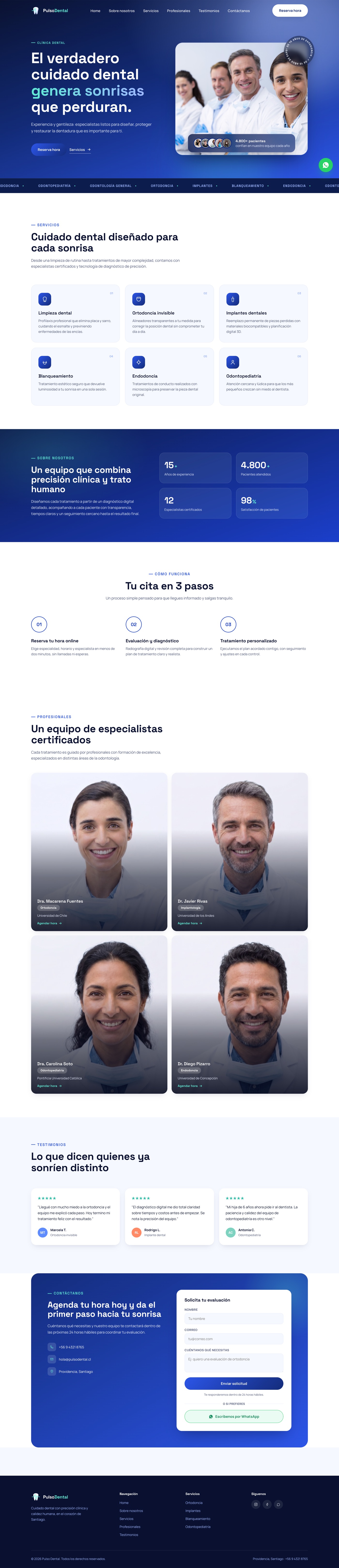Landing page de Pulso Dental — Clínica Dental, captura completa del sitio