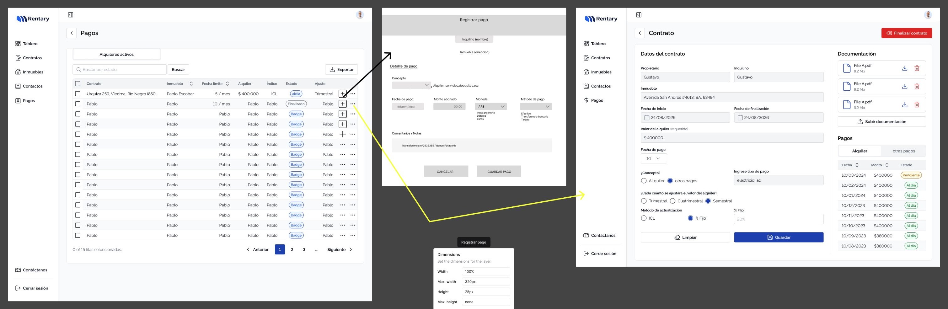 Mi Perfil, iteraciones 5 y 6 con modal de edición de contraseña