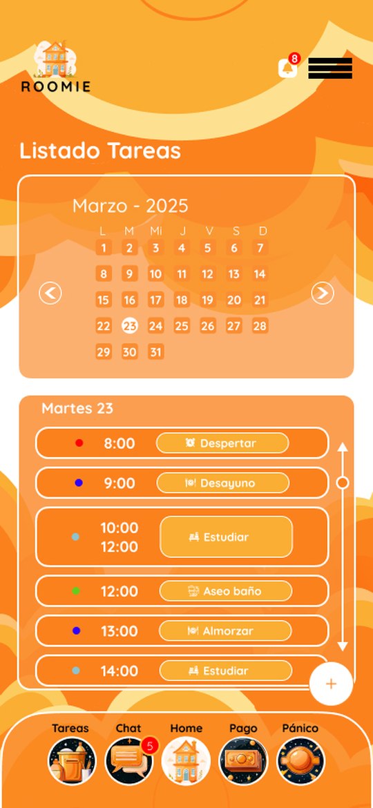 Listado de tareas de Roomie, versión original